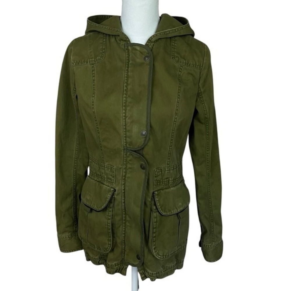 Abercrombie & Fitch Jacket Women’s Small Green Utility Military Hooded Full Zip